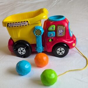 vtech drop & go dump truck toddler construction pull toy 6 months+